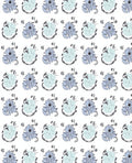 Soft Blue Floral Outline Rug