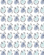 Soft Blue Floral Outline Rug