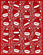 Festive Red Santa Hat Foliage Rug