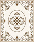 Rich Gold Cream Floral Scroll Rug