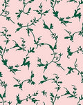Emerald Vine On Pastel Pink Background Rug
