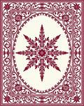 Crimson Floral Medallion Intricate Border Rug
