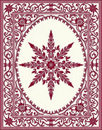 Crimson Floral Medallion Intricate Border Rug