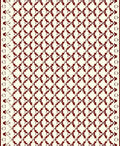 Deep Red Lattice Cream Rug