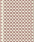 Deep Red Lattice Cream Rug