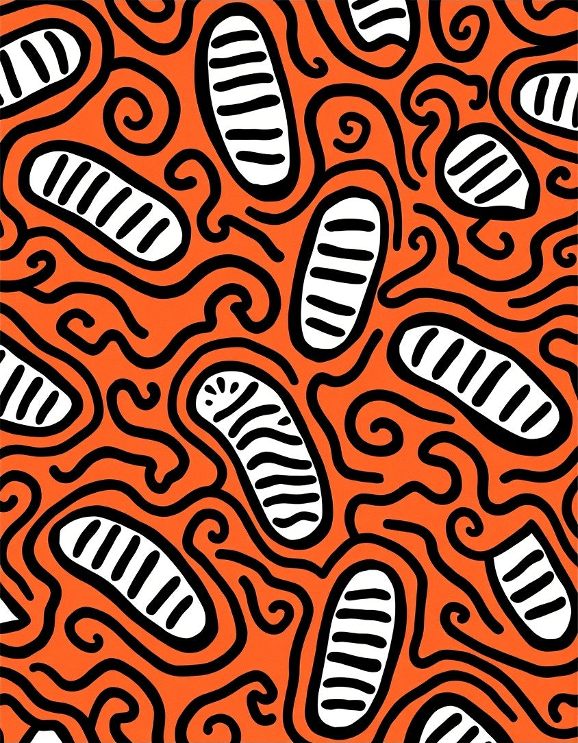 Bright Orange Abstract Sausage Swirl Rug