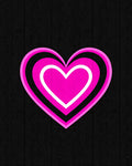 Hot Pink Layered Heart Rug