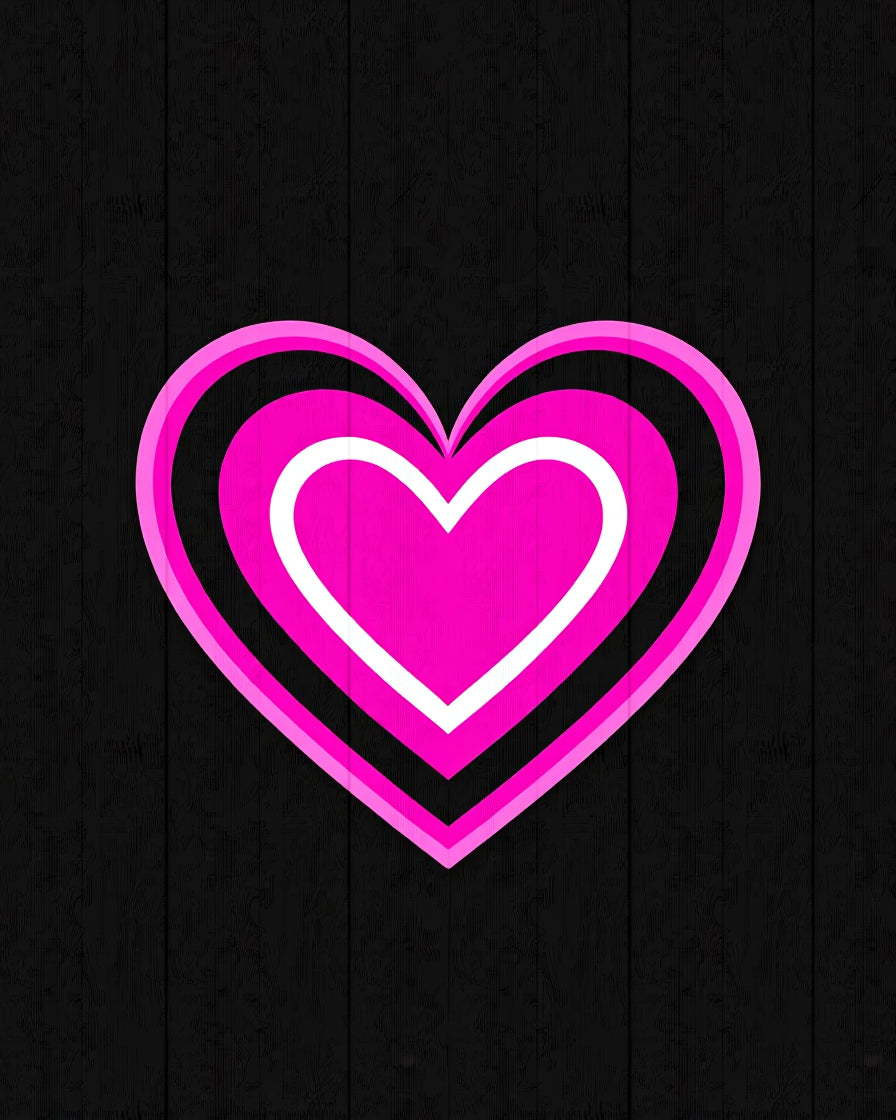 Hot Pink Layered Heart Rug