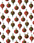 Ornate Red Gold Christmas Bauble Repeat Rug