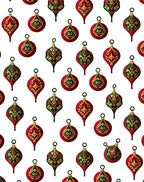Ornate Red Gold Christmas Bauble Repeat Rug