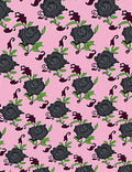 Dark Floral Rose Blossom Pink Background Rug
