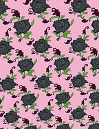 Dark Floral Rose Blossom Pink Background Rug