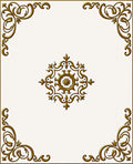 Ornate Gold Medallion Corner Accents Rug