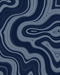 Dark Blue Swirling Agate Lines Rug