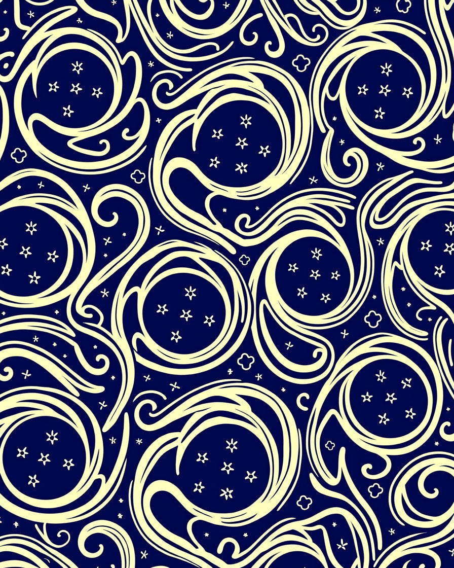 Celestial Swirl Moon Stars Rug