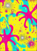 Vibrant Pink Starburst Cyan Swirl Rug