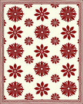 Deep Red Floral Medallion Ivory Rug