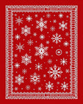 Red White Snowflake Lace Border Rug