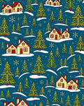 Cozy Village Christmas Tree Snowfall Rug
