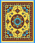 Golden Yellow Floral Medallion Rug