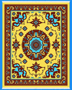 Golden Yellow Floral Medallion Rug