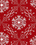 Crimson White Snowflake Medallion Layout Rug