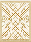 Ornate Gold Diamond Geometric Rug