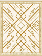 Ornate Gold Diamond Geometric Rug