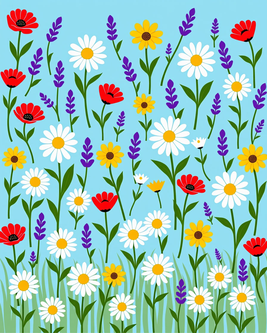 Whimsical Wildflower Meadow Garden Rug