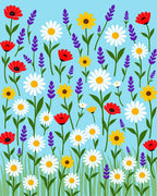 Whimsical Wildflower Meadow Garden Rug