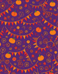 Purple Pumpkin Bunting Leaf Garland Rug