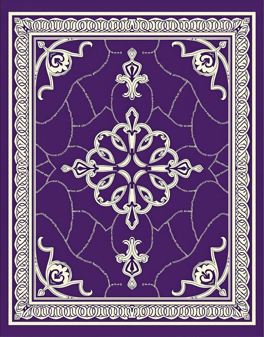 Regal Lavender Ornate Medallion Rug