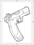 Bold modern pistol outline Rug