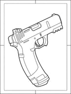 Bold modern pistol outline Rug