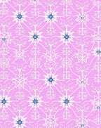 Pink White Floral Snowflake Bloom Rug