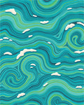 Aqua Green Swirling Clouds Rug
