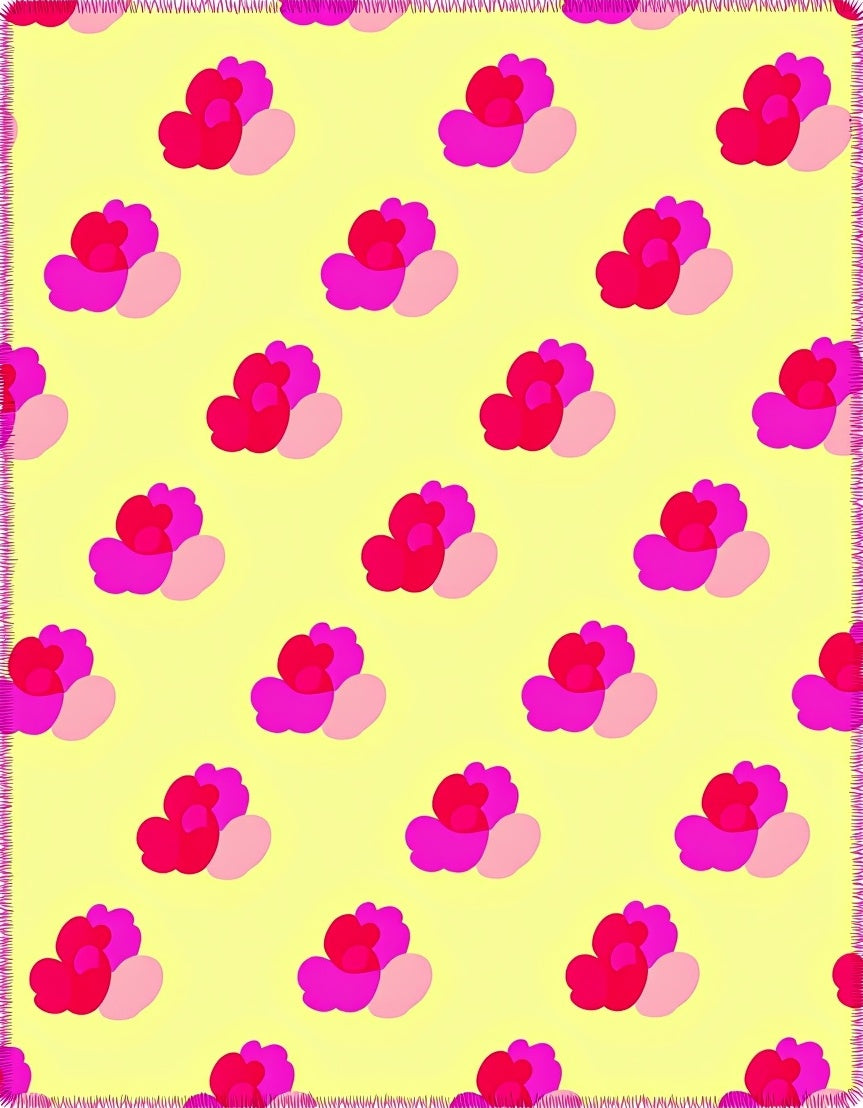 Pink Abstract Floral Pop Arrangement Rug