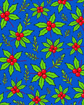 Bright Blue Holly Berry Accents Rug