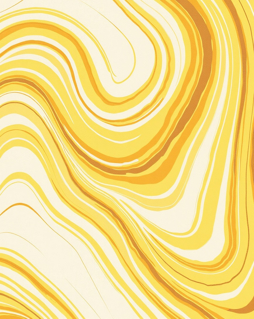 Golden Marbled Swirl Abstract Rug