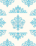 Sky Blue Ornate Scrollwork Accents Rug