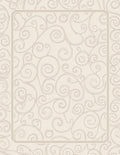 Cream Swirl Scroll Border Rug
