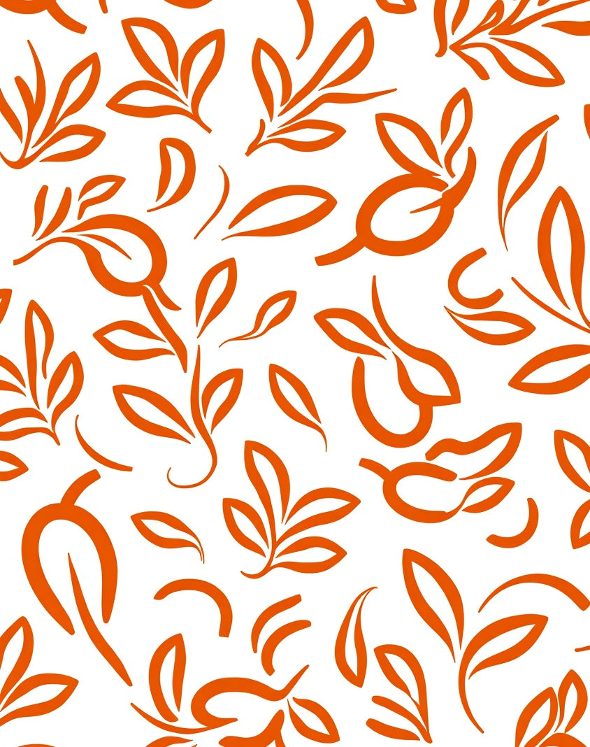 Orange Sketch Botanical Garden Rug