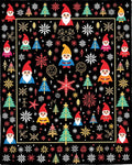 Christmas Gnomes Snowflakes Trees Square Rug