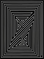 Modern Black White Geometric Inlay Rug