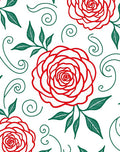 Crimson Rose Swirl Floral Collection Rug