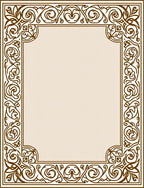 Ornate Brown Floral Border Rug