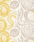 Golden Beige Swirl Botanical Rug