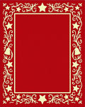 Festive Red Star Bell Border Rug