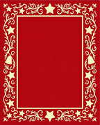 Festive Red Star Bell Border Rug