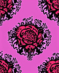 Pink Black Abstract Floral Mandala Rug